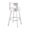 Armen Living Lynof Swivel Bar Stool in Brushed Stainless Steel with White Faux Leather 840254335547 - alternate 2